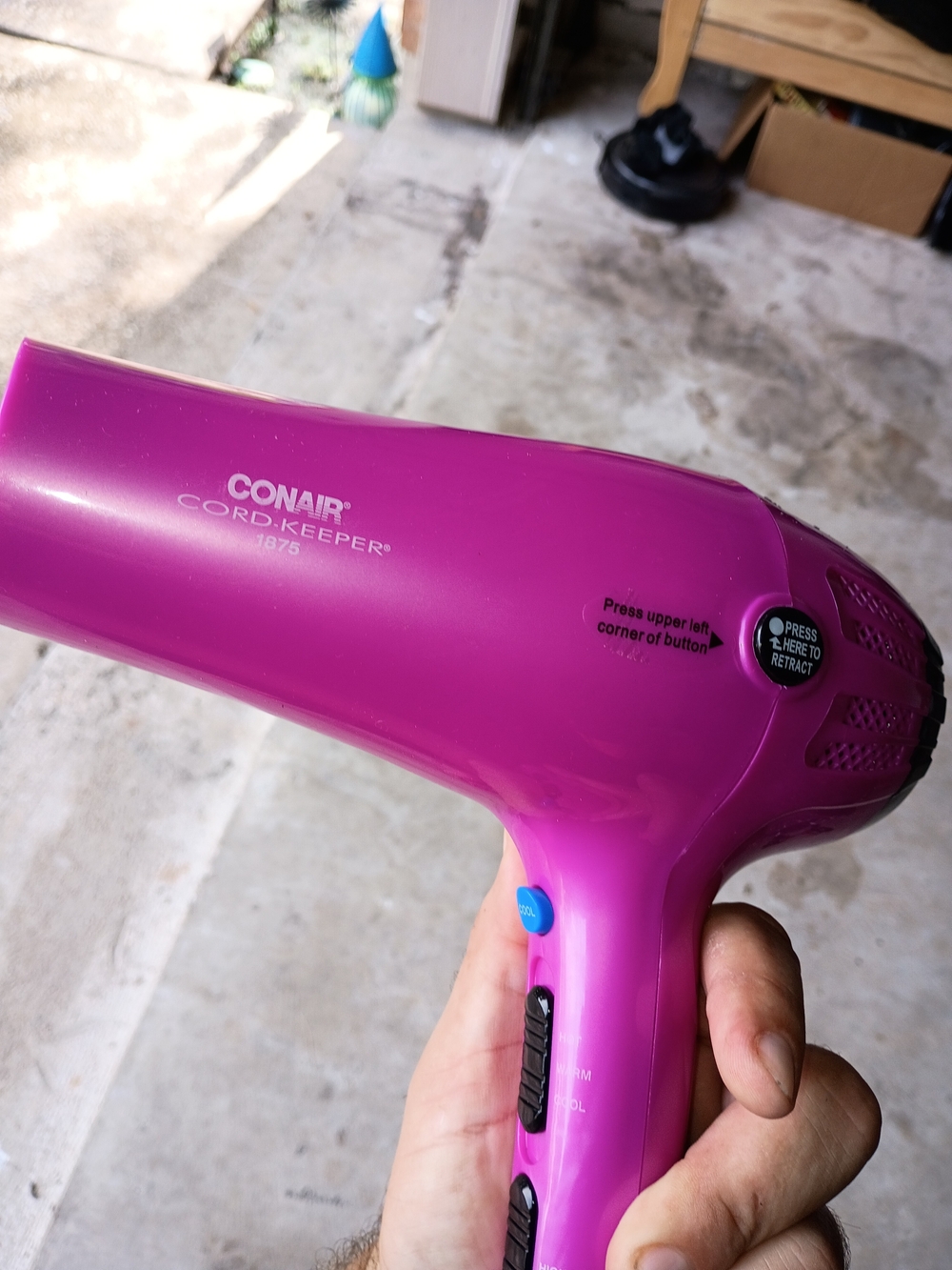 Conair Pink Cord Keeper Compact Hair Dryer